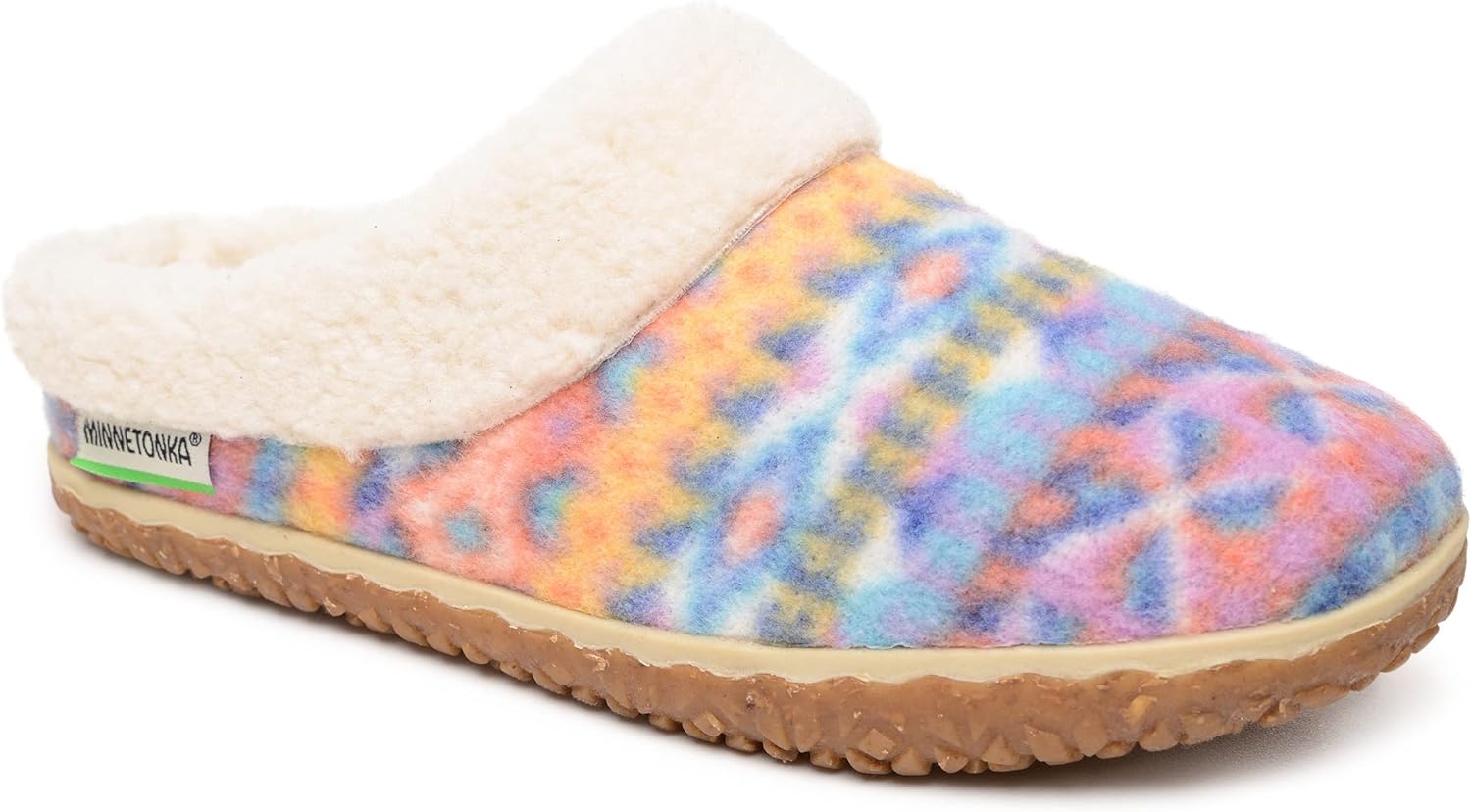 Minnetonka Eco Spruce Indoor and Outdoor Slippers for Women, Fleece Lined Slippers for Women With Indoor-Outdoor Sole