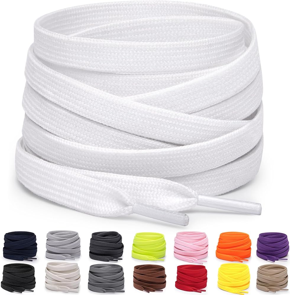 Miscly Flat Shoe Laces for Sneakers, Multiple Lengths and Colors Available (Brown, 72″ (183 CM))
