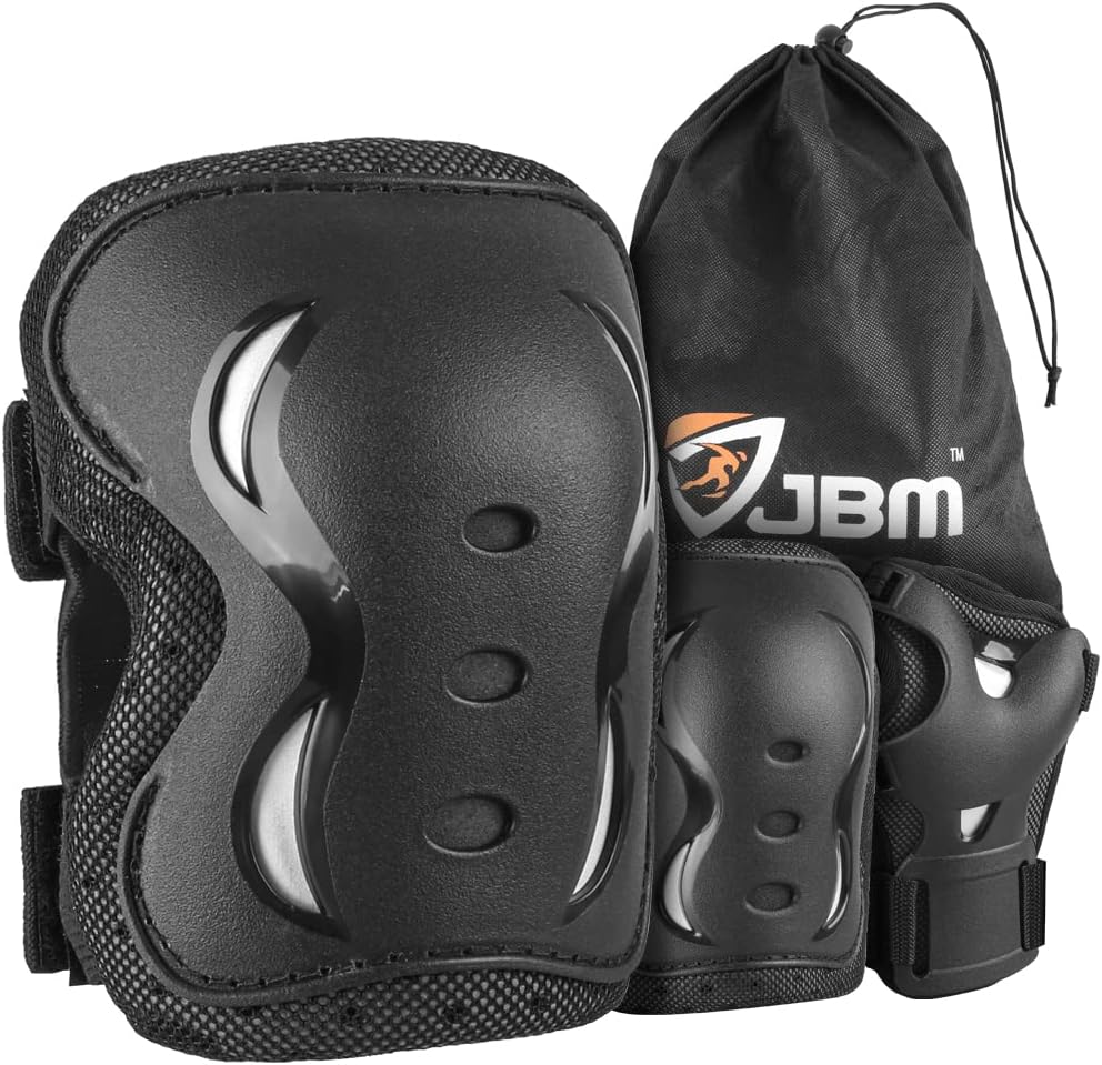 JBM Kids & Adult Knee Pads, Elbow Pads and Wrist Guards Protective Gear for Skateboarding, Scootering, Inline Roller Skating & Biking