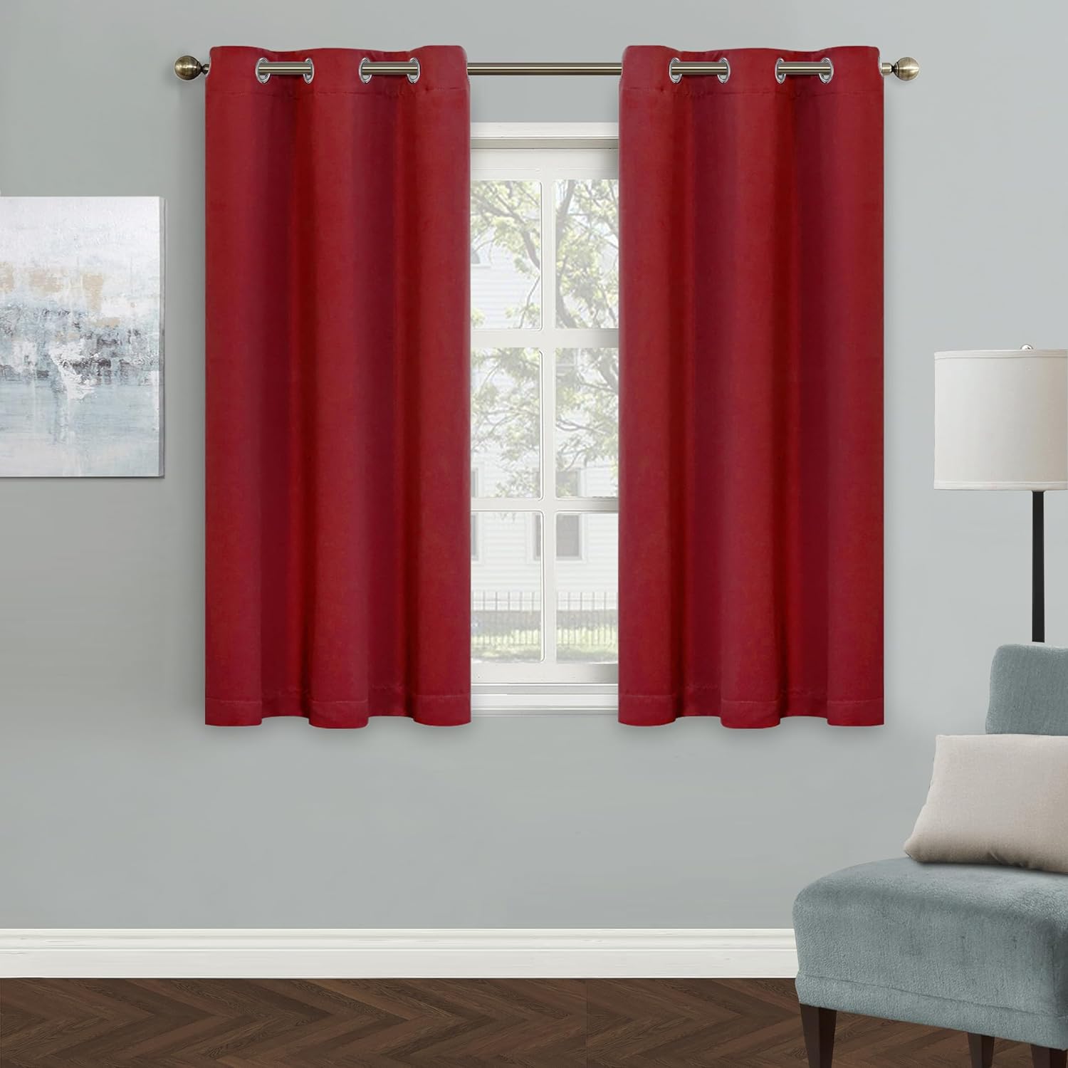 MYSKY HOME Blue Curtains Bedroom Curtains 63 Inch Long Blackout Curtains for Living Room Dark Grommet Window Curtains Privacy Protect Room Darkening Single Panel Curtains, 52 x 63 Inch, Royal Blue