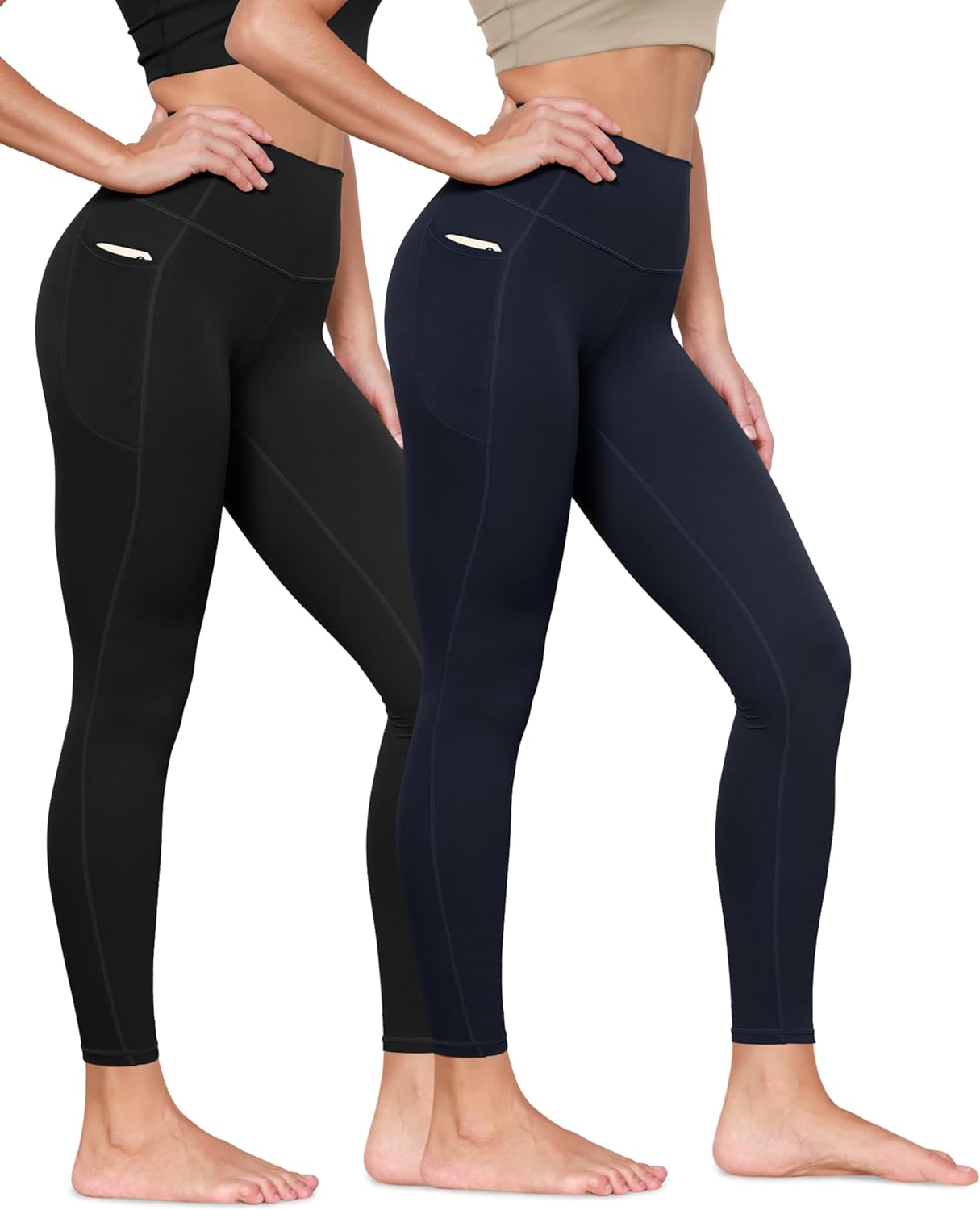 ODODOS ODCLOUD 2-Pack Buttery Soft Lounge Yoga Leggings for Women High Waist Non See Through Capri Pants