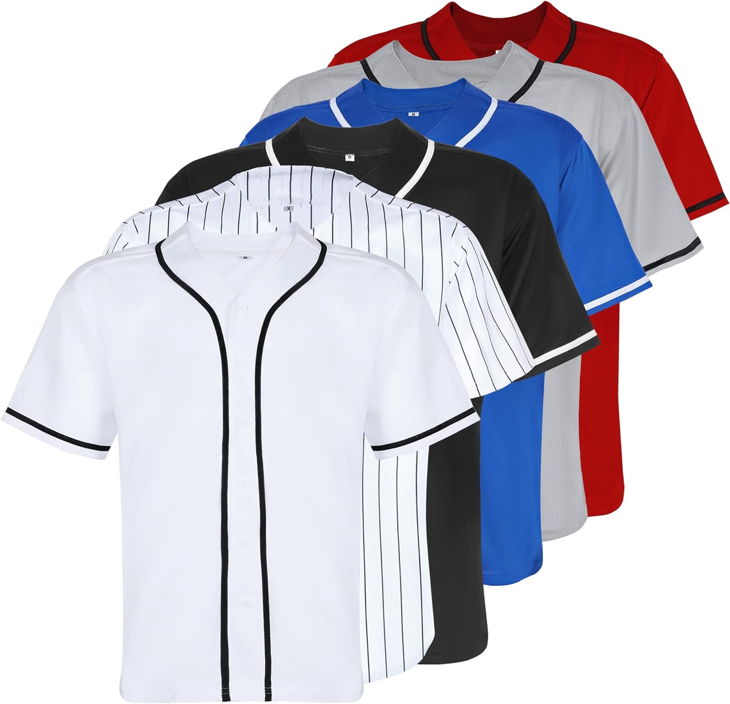 Mens Baseball Jersey Blank Plain Button Down Shirts Short Sleeve Hip Hop Hipster Active Team Sports Uniforms S-XXXL