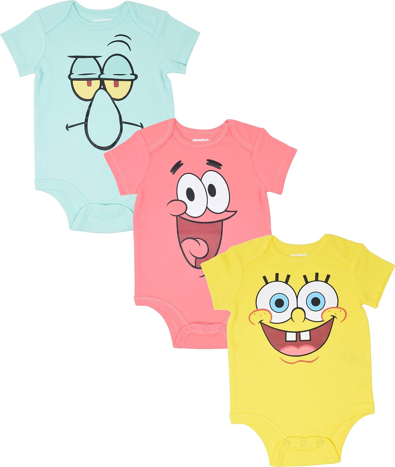 Nickelodeon Spongebob Squarepants Baby Boys 3 Pack Bodysuits