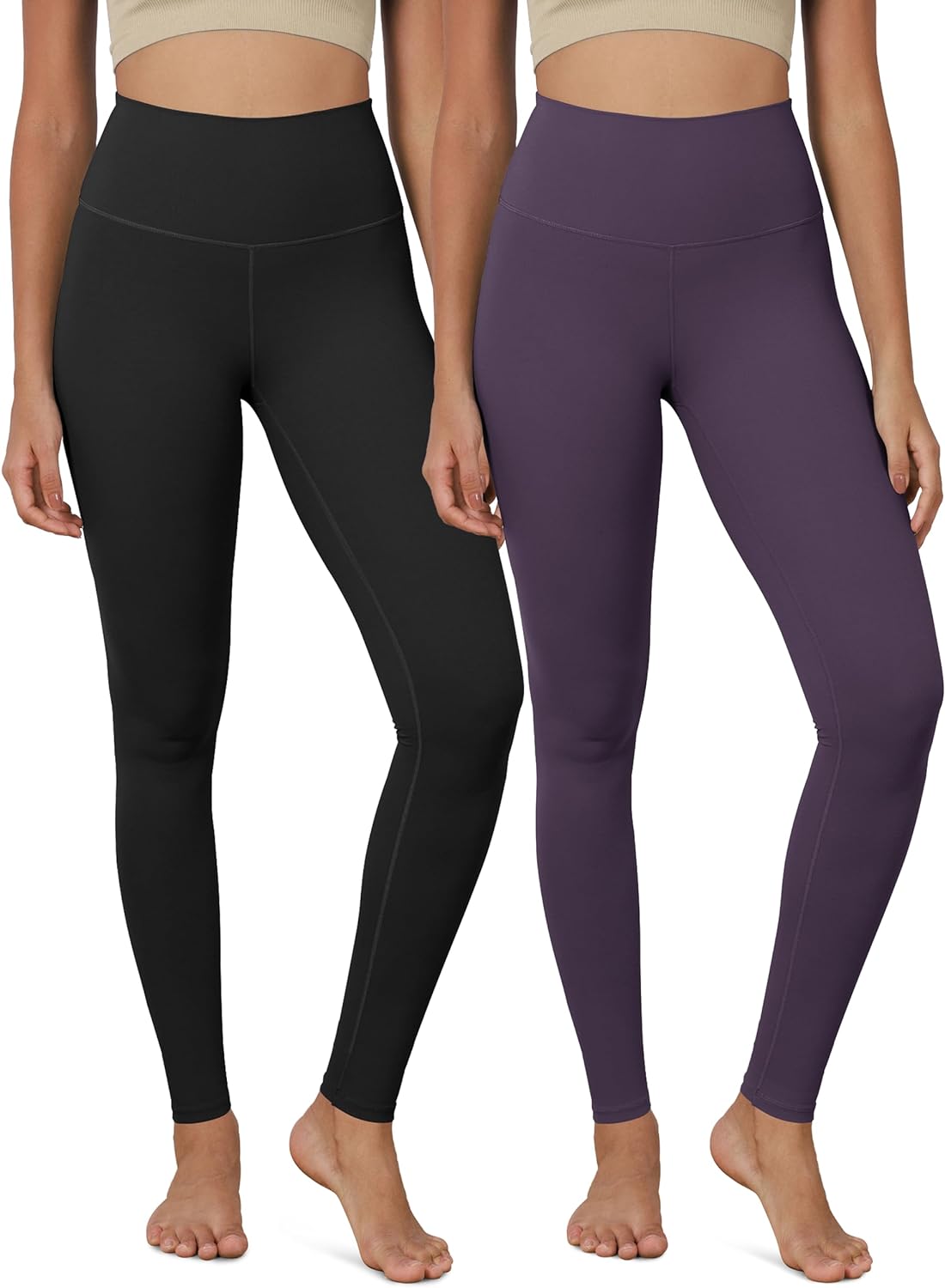 ODODOS ODCLOUD 2-Pack Buttery Soft Lounge Yoga Leggings for Women High Waist Non See Through Capri Pants