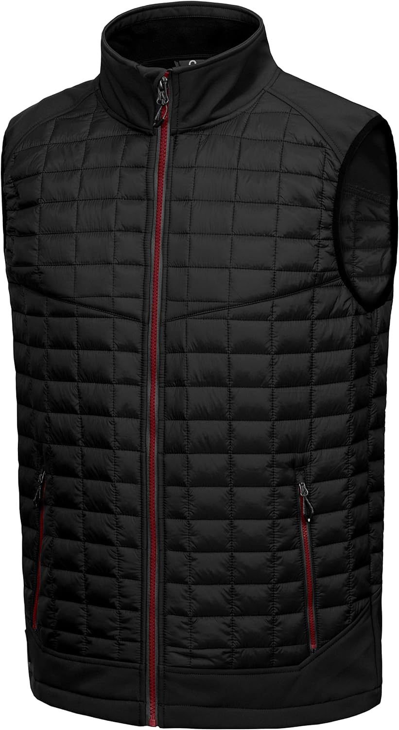 Little Donkey Andy Men’s Lightweight Puffer Vest, Warm Outdoor Sleeveless Jacket for Hiking Travel Running