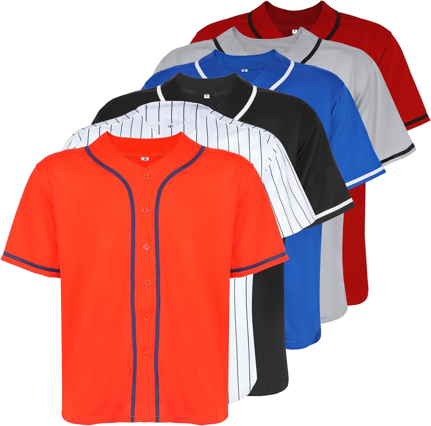 Mens Baseball Jersey Blank Plain Button Down Shirts Short Sleeve Hip Hop Hipster Active Team Sports Uniforms S-XXXL