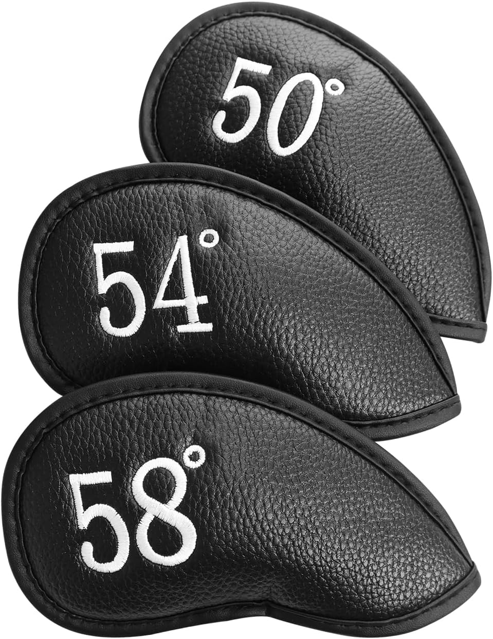 FINGER TEN Golf Iron Head Covers Value 8/11/12 Piece Set, Synthetic Leather Deluxe Club Headcover, Universal Fit Main Iron Clubs