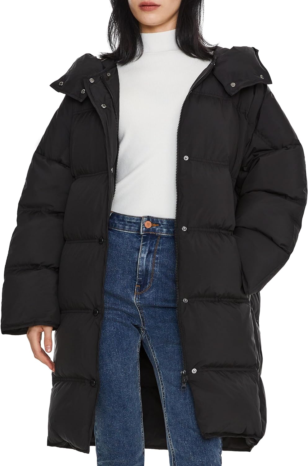 Orolay Women's Winter Down Jacket Puffy Puffer Jacket Warm Coat with Detachable Hood