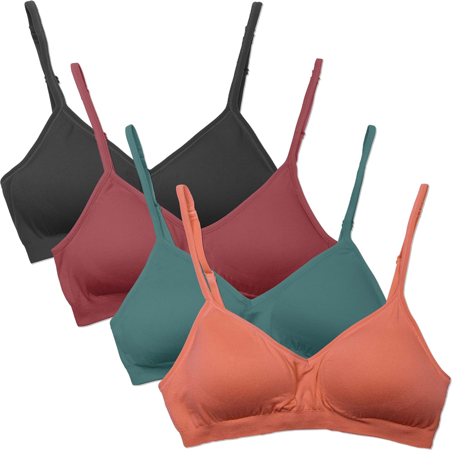 Kalon Women’s 4 Pack Demi Padded Bralette Wireless Comfortable Bra