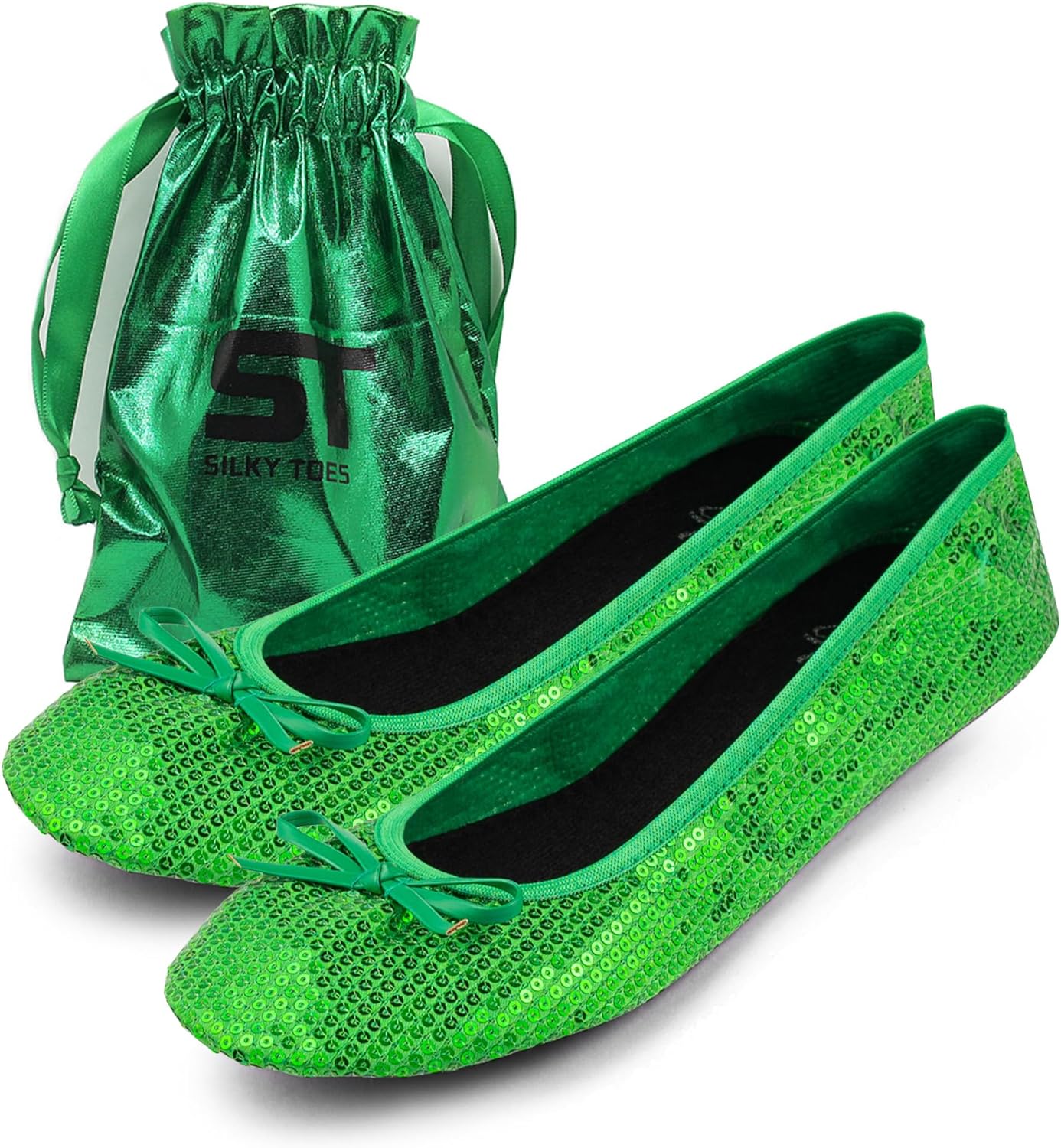 Women's Foldable Portable Travel Ballet Flat Roll Up Slipper Shoes