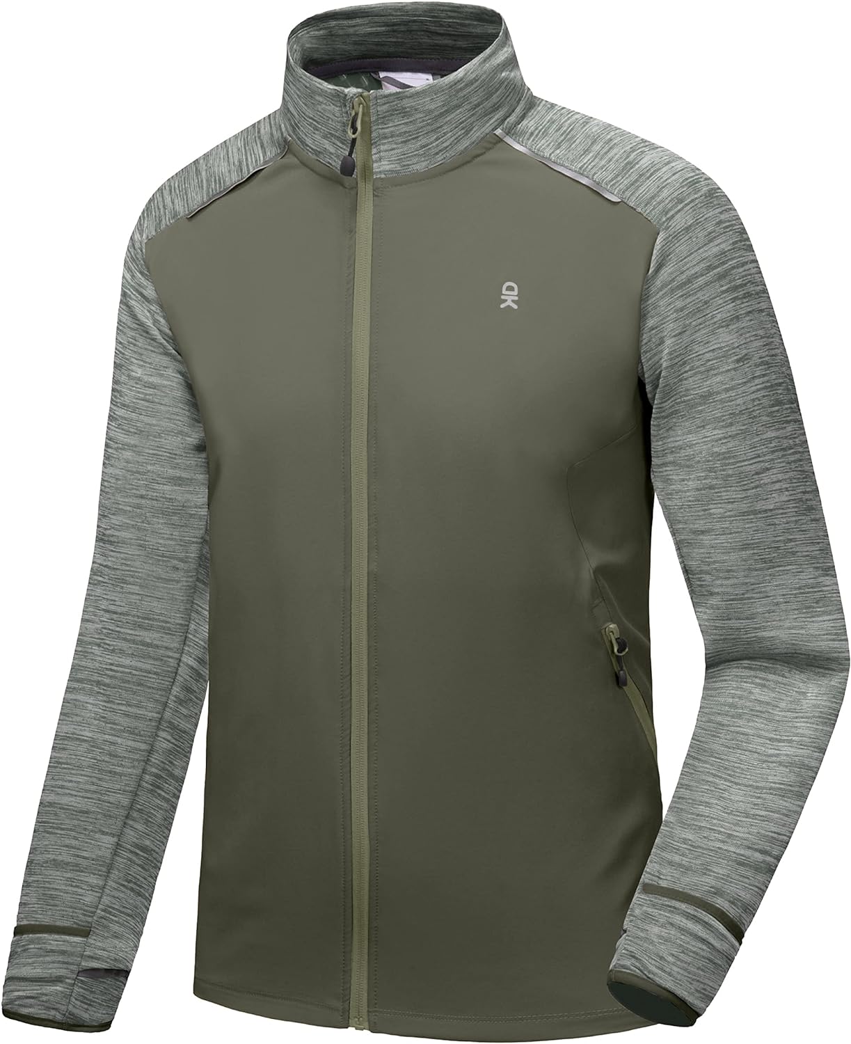 Little Donkey Andy Men's Quick Dry Warm Lightweight Running Jacket Full Zip Thermal Hybrid Thumbholes Golf Track Jacket