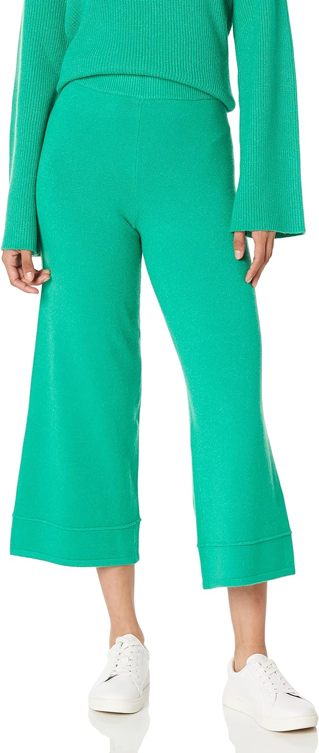 The Drop Women's Bernadette Pull-On Loose-Fit Cropped Sweater Pant
