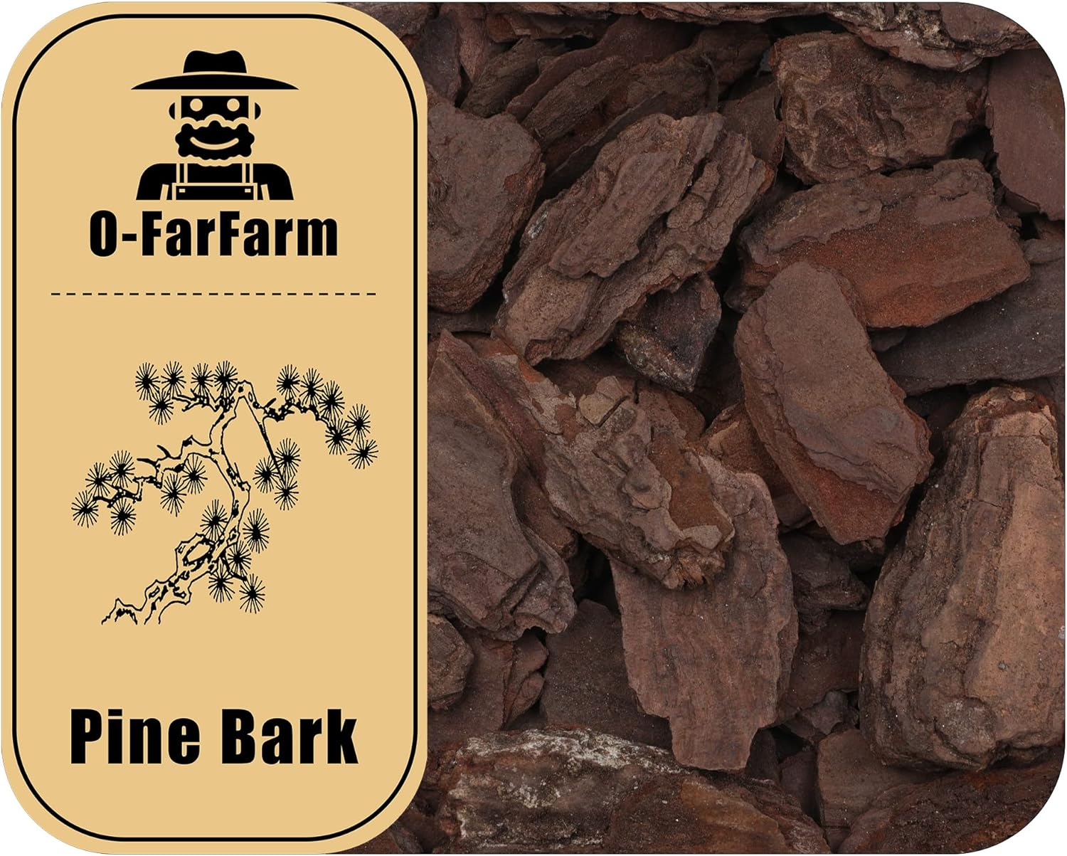 O-FarFarm Orchid Bark for Plants, Organic Pine Bark for Proper Root Development for Phalaenopsis, Cattleyas, Dendrobiums, Oncidiums, Paphiopedilums and More (2qt, Large(18-35mm))