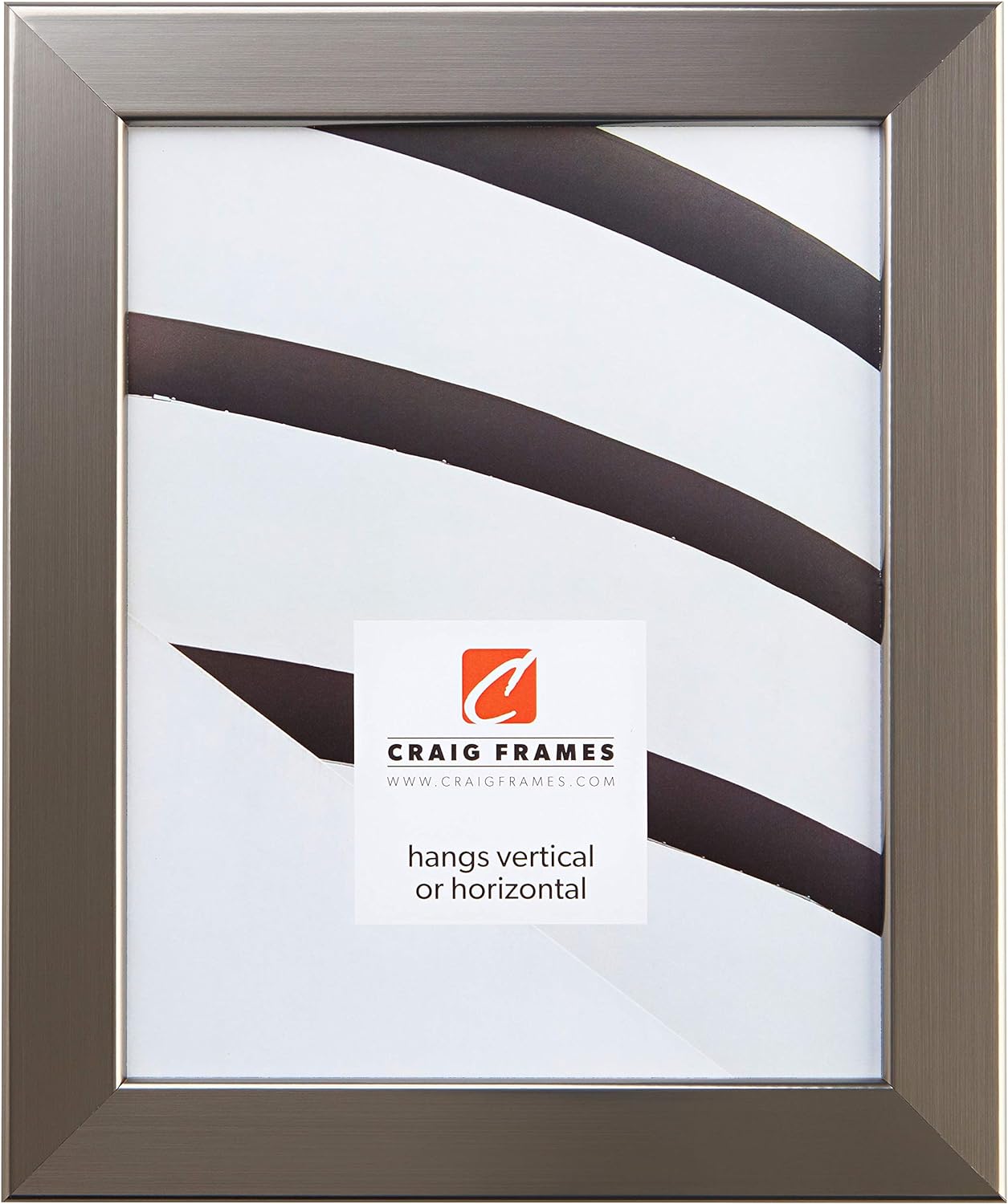 Craig Frames 26966 18 x 36-Inch Picture Frame, Smooth Wrap Finish, 1.26-Inch Wide, Silver Stainless