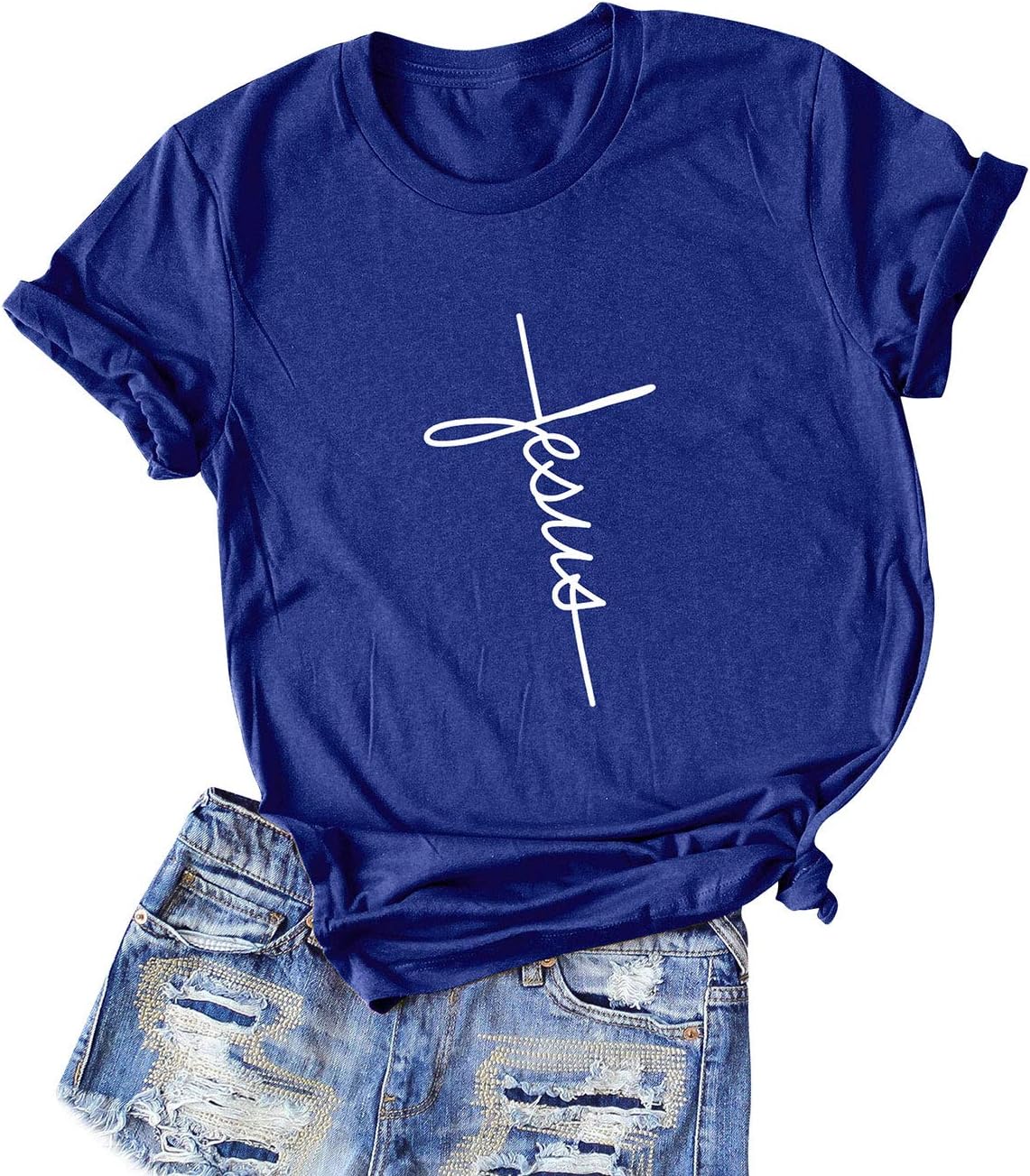 Nlife Women Positive Vibes Letter Victory Sign Short Sleeve Casual Tee Shirts