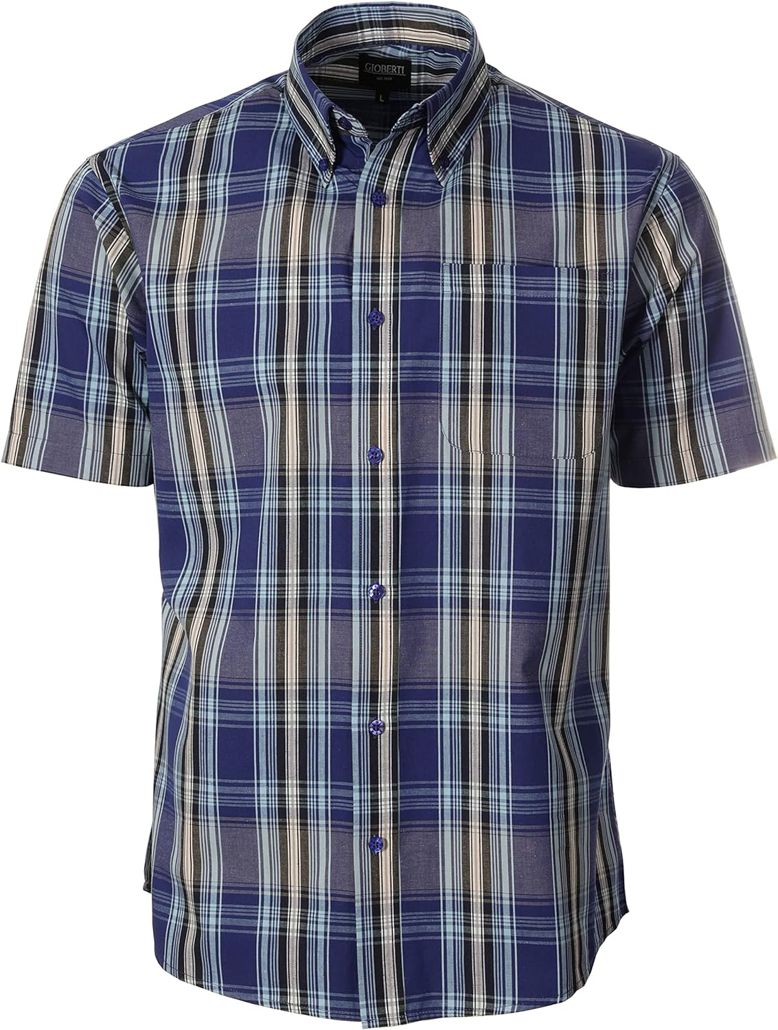 Gioberti Men's Plaid Short Sleeve Shirt