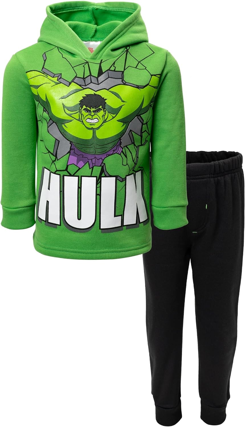 Marvel The Incredible Hulk Little Boys Hooded Pant Set Green/Black 6