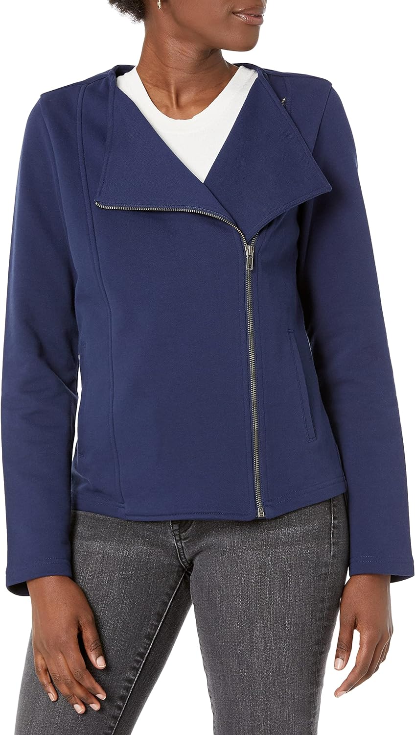 The Drop Women's @Caralynmirand Long-Sleeve Knit Moto Jacket
