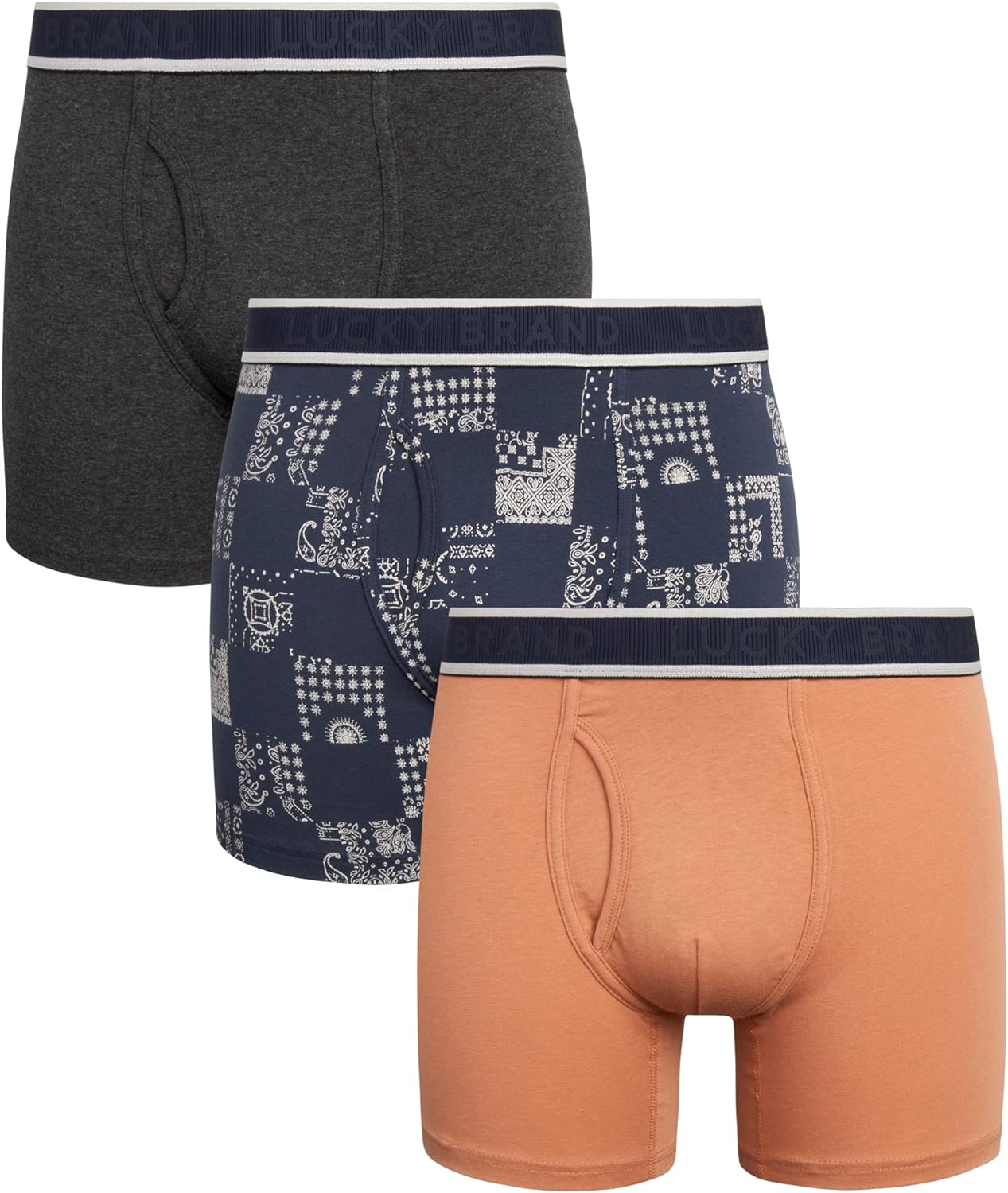 Lucky Brand Men's Underwear - Casual Stretch Boxer Briefs (3 Pack)