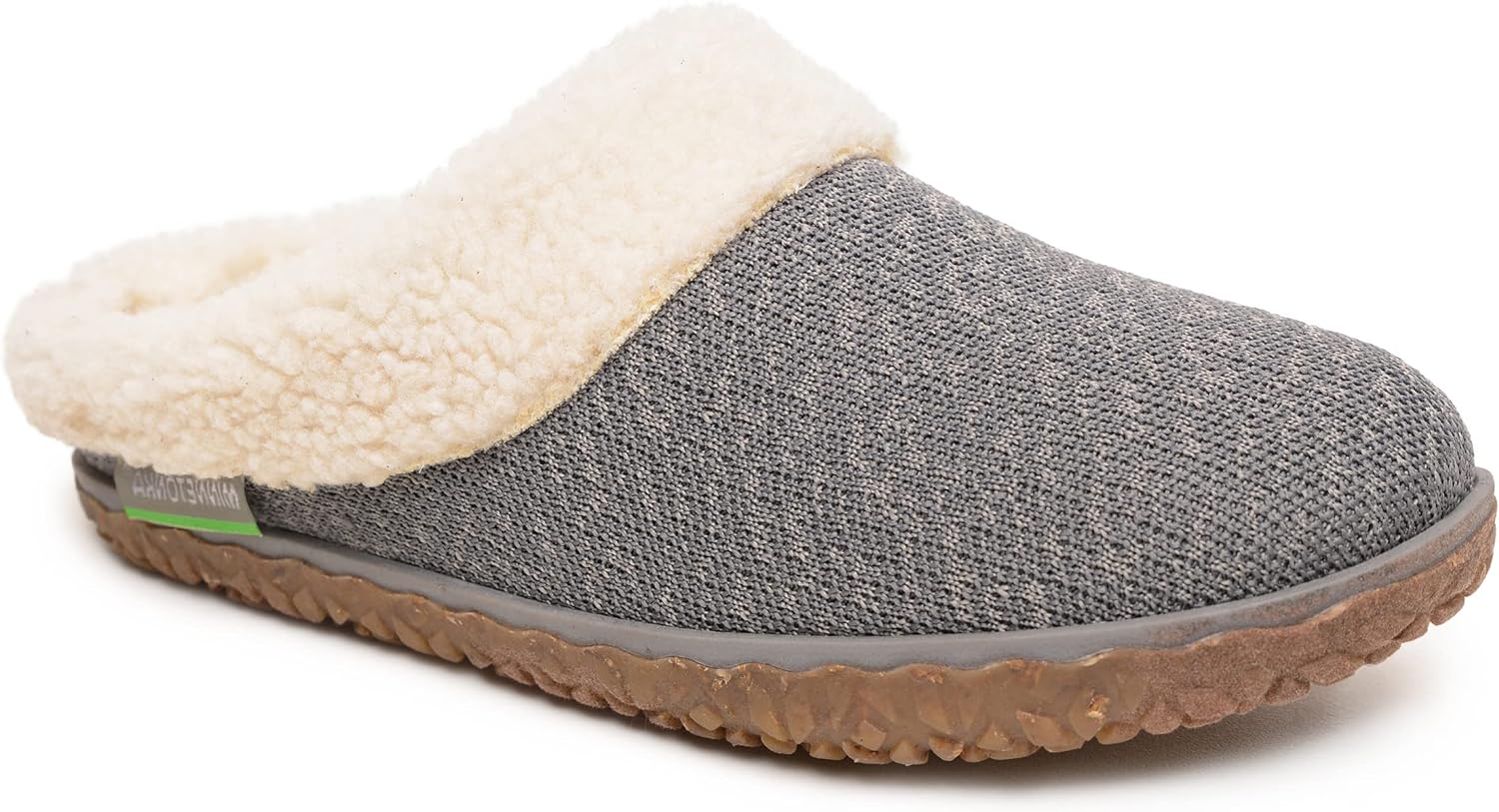 Minnetonka Eco Spruce Indoor and Outdoor Slippers for Women, Fleece Lined Slippers for Women With Indoor-Outdoor Sole