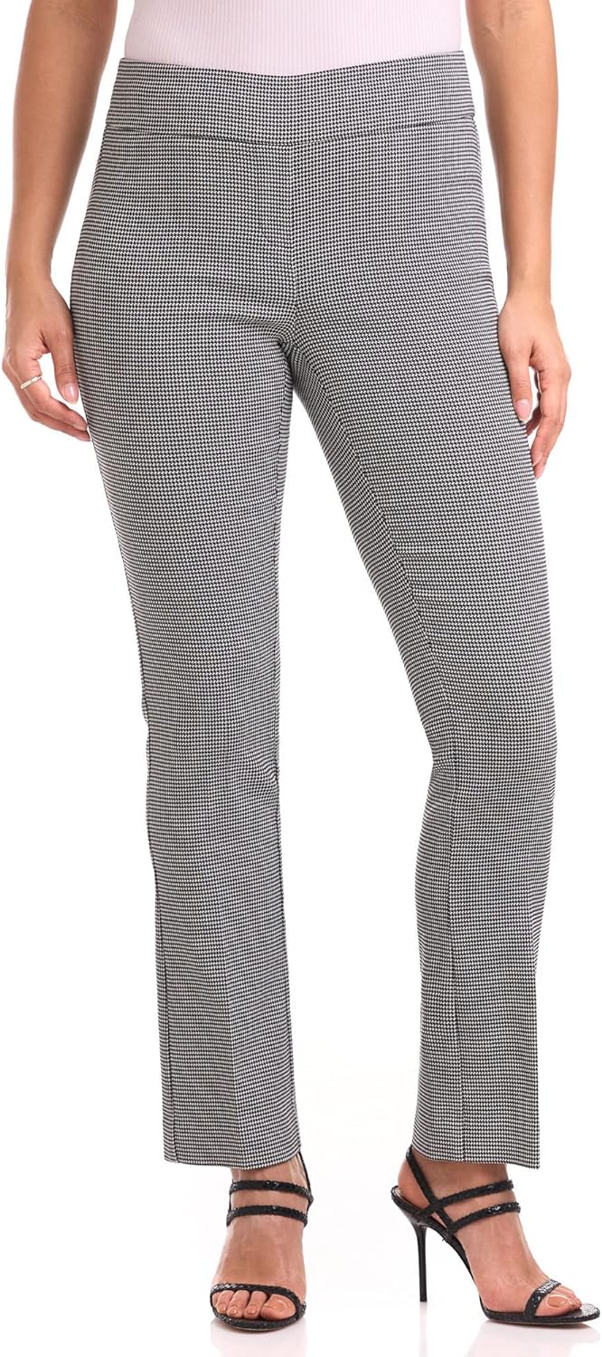 Rekucci Women's Ease Into Comfort Straight Leg Pant with Tummy Control