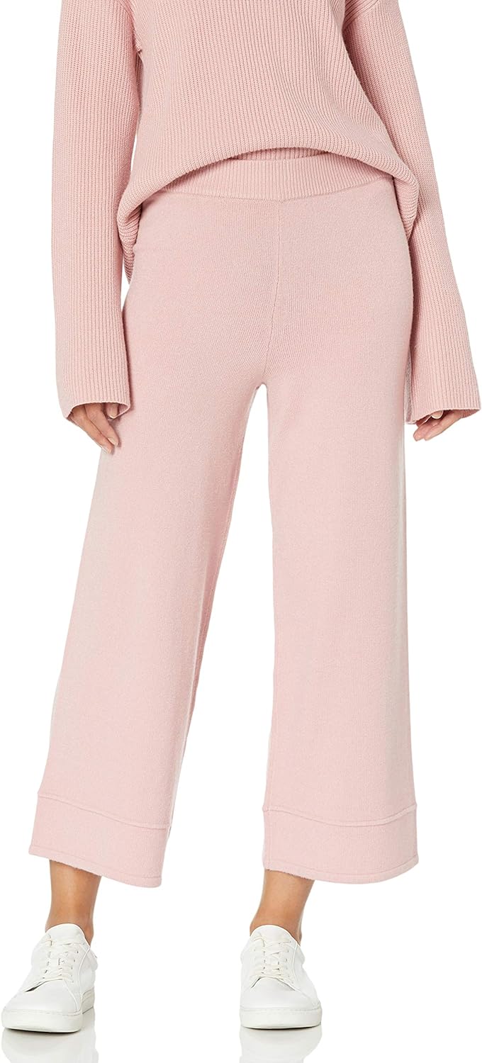 The Drop Women's Bernadette Pull-On Loose-Fit Cropped Sweater Pant