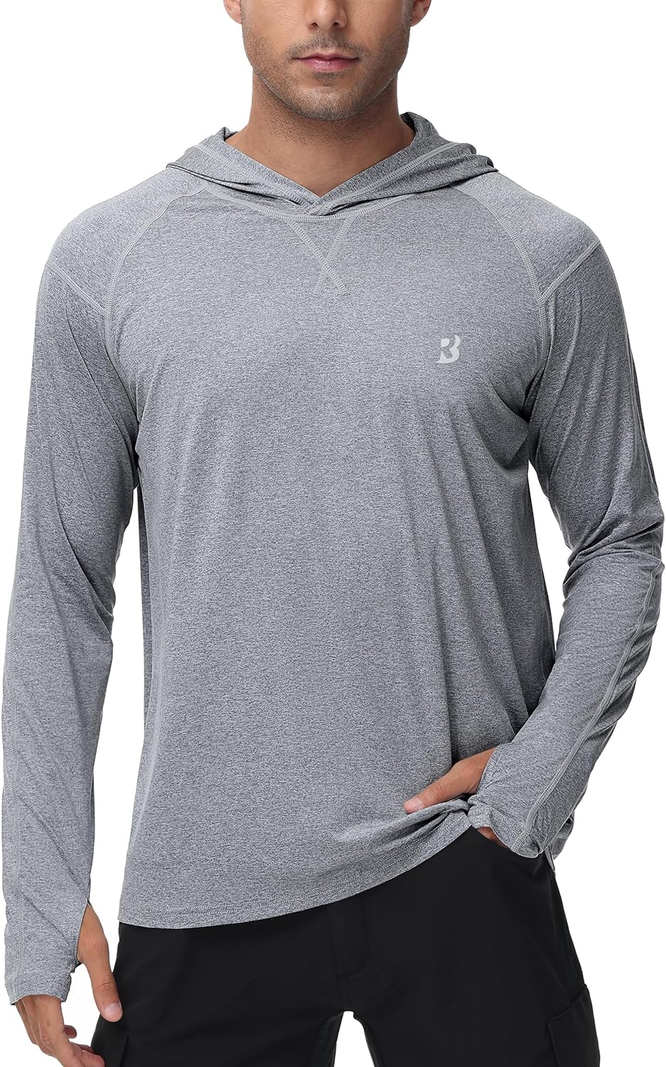 Roadbox UPF 50+ - Camisetas de pesca para hombres, de manga larga, con protección solar, UV, ligeras, para uso en exteriores, senderismo
