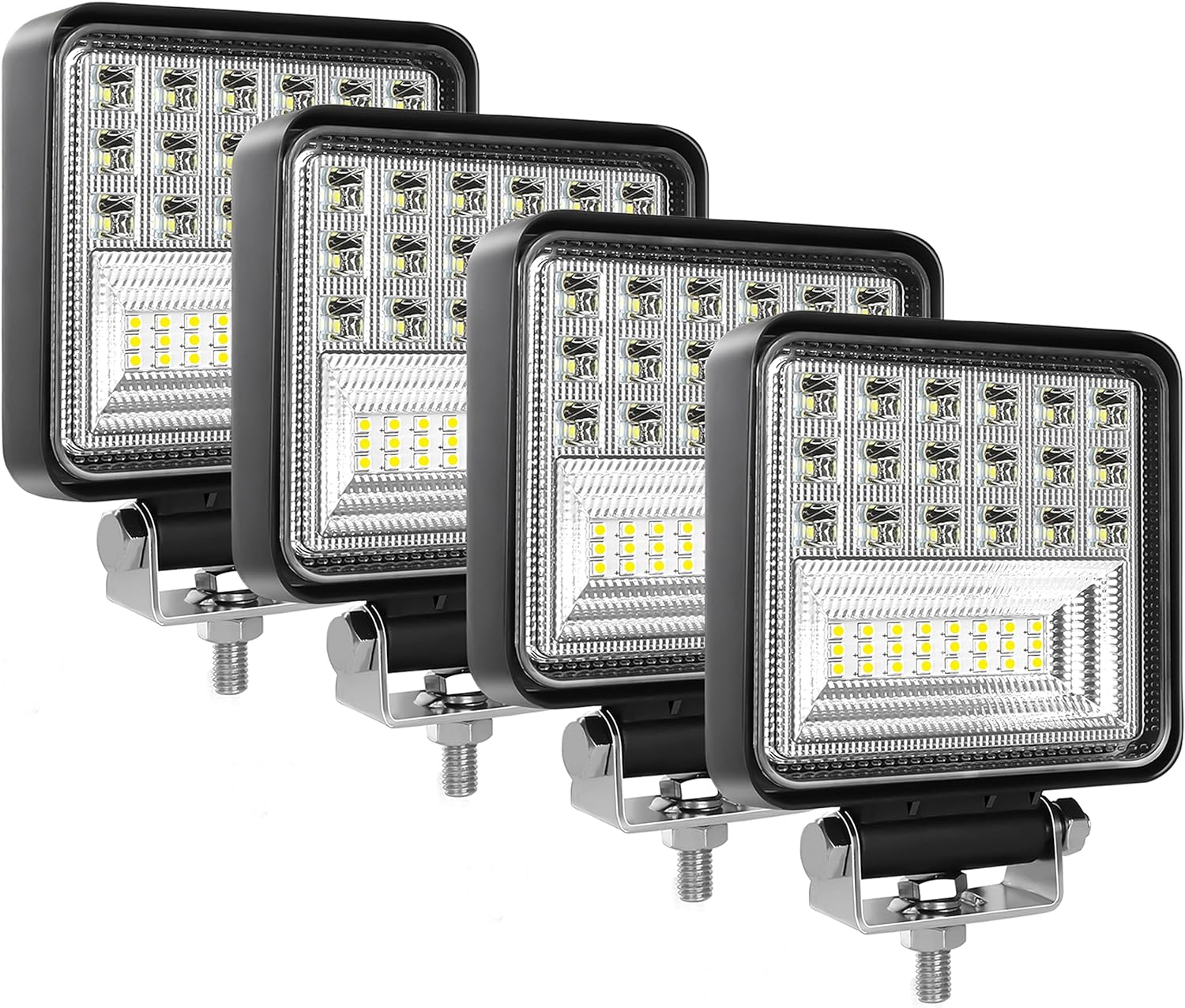 MUVKQC LED Work Lights for Truck,20PCS 4INCH 126W Square LED Light Pods,Spot&Flood Combo Beam Light Off Road Light Driving Light Boat Light for Truck Pickup SUV ATV UTV 4WD Tractor
