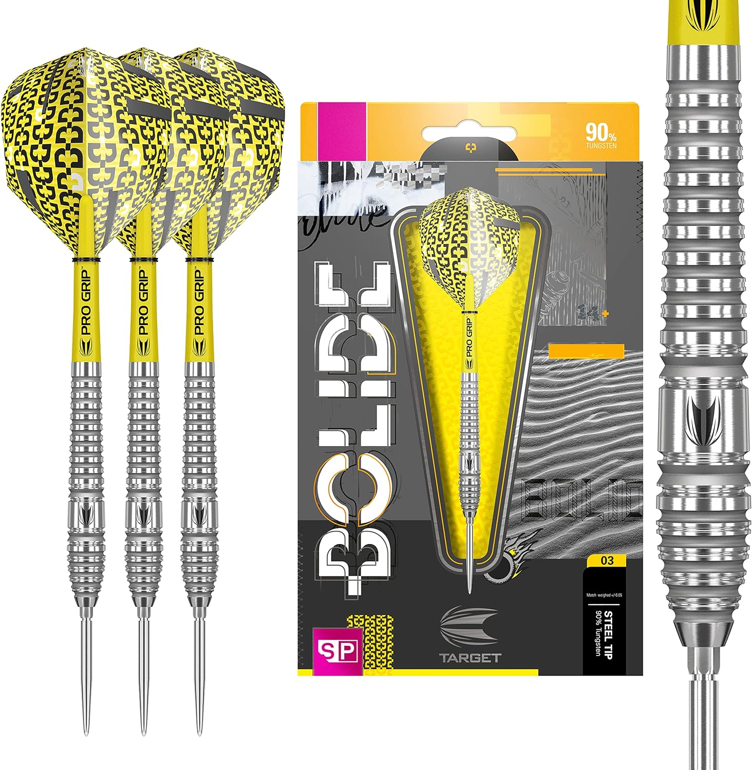 Target Darts Bolide 90% Tungsten Swiss Point Steel Tip Darts Set