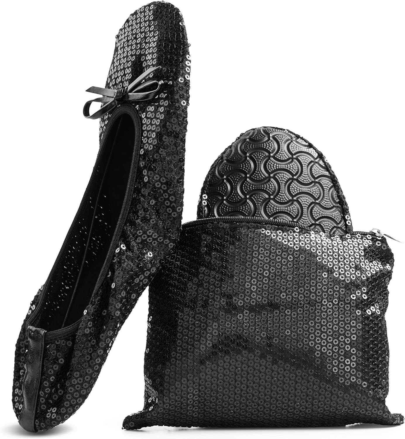 Women's Foldable Portable Travel Ballet Flat Roll Up Slipper Shoes